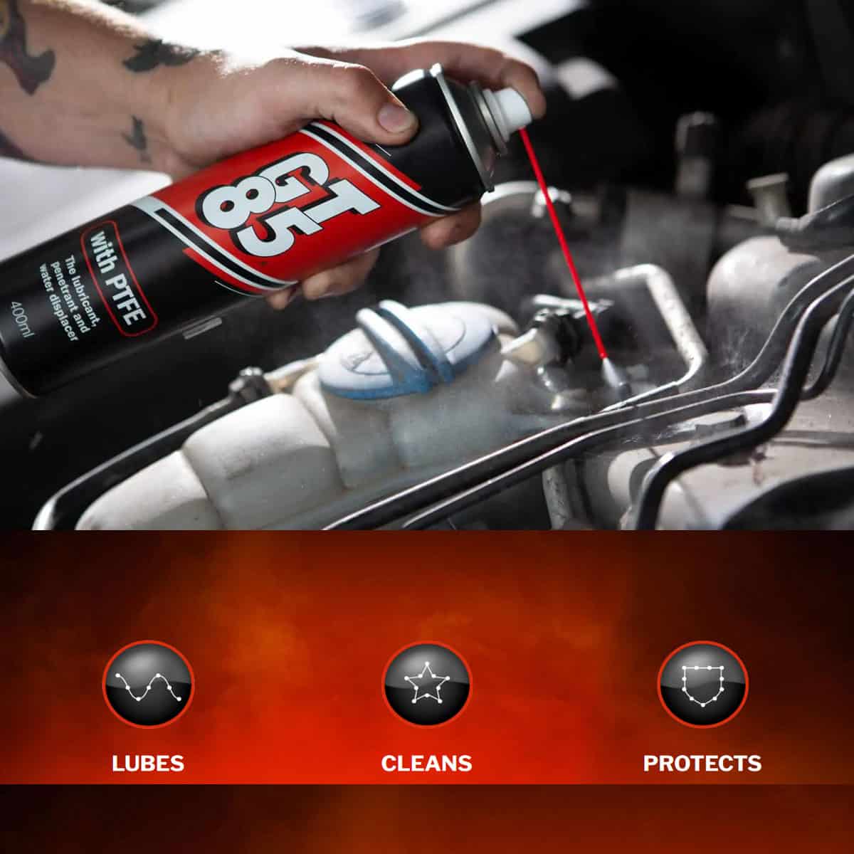 GT85 Spray Lube with PTFE: Your general use lubricant that degreases, cleans & lubes -  Engine Degreaser & Water Displacer