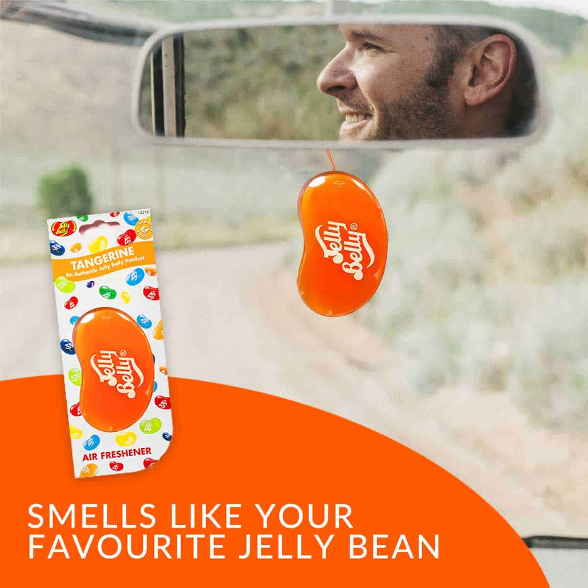 Super strong in the smell department! The Jelly Belly 3D Gel hanging car & home air freshener packs a punch when it comes to fragrance. Make your car journey or home more enjoyable with a scent just how you like it. IN CAR VIEW