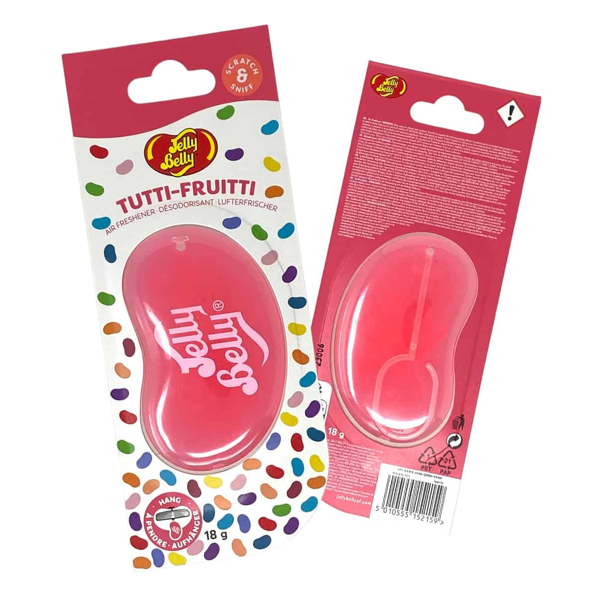 Whether you're looking to enhance the ambiance of your car, home, or office, the Jelly Belly 3D Tutti Frutti Air Freshener is the ideal choice. Its hanging gel design ensures convenient placement wherever you desire, without taking up valuable space.