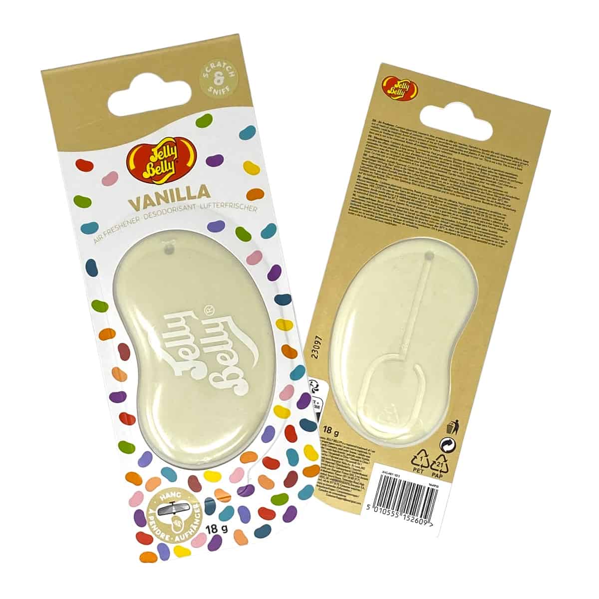 Whether you're looking to enhance the ambiance of your car, home, or office, the Jelly Belly 3D Vanilla Air Freshener is the ideal choice. Its hanging gel design ensures convenient placement wherever you desire, without taking up valuable space.