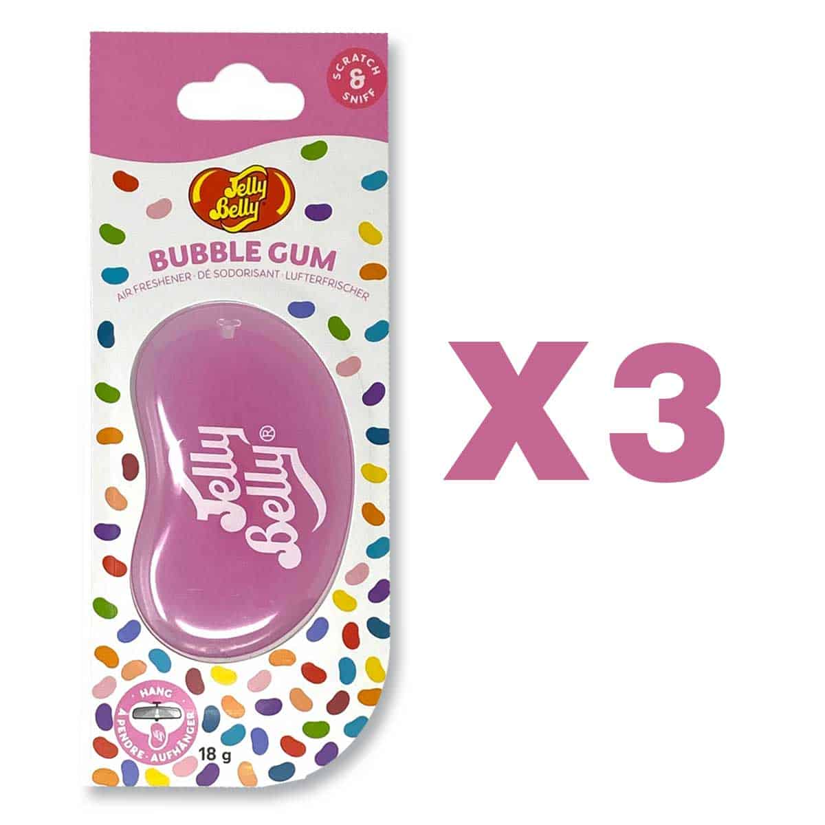 Jelly Belly 3D Air Freshener Gel Hanging Type x3 - Bubble Gum