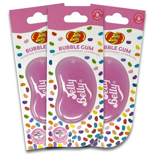 Introducing the Jelly Belly 3D Bubble Gum Air Freshener Gel Hanging 3x-Pack! This powerful air freshener is designed to transform your car or home environment with its invigorating fragrance. Whether you're a meticulous car enthusiast or simply someone who appreciates a fresh-smelling space, this air freshener is perfect for you.