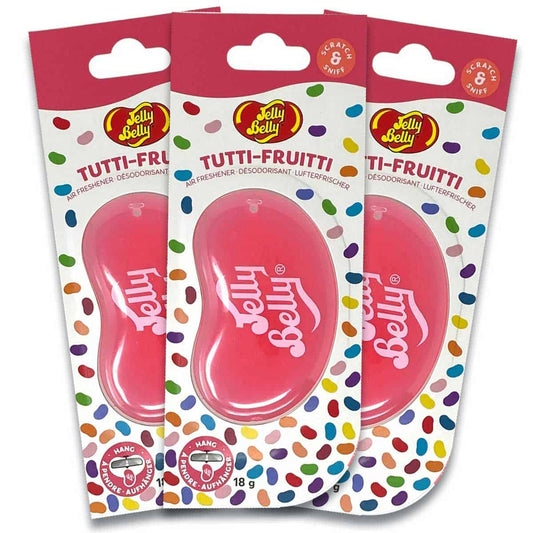 Whether you're looking to enhance the ambiance of your car, home, or office, the Jelly Belly 3D Tutti Frutti Air Freshener is the ideal choice. Its hanging gel design ensures convenient placement wherever you desire, without taking up valuable space.
