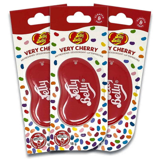 Whether you're looking to enhance the ambiance of your car, home, or office, the Jelly Belly 3D Very Cherry Air Freshener is the ideal choice. Its hanging gel design ensures convenient placement wherever you desire, without taking up valuable space.