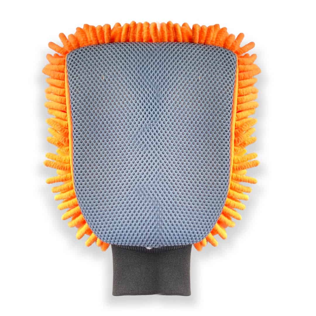 Car Wash Mitt 2-in-1 Design Microfibre Double-Sided - bug mesh side