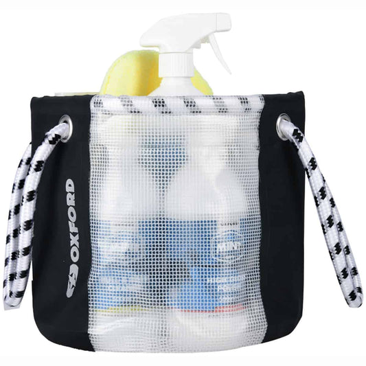 Introducing the awesome PVC Oxford Bucket Bag. This bag is super handy for keeping your cleaning products all in one place and washing your bike whilst on your travels.