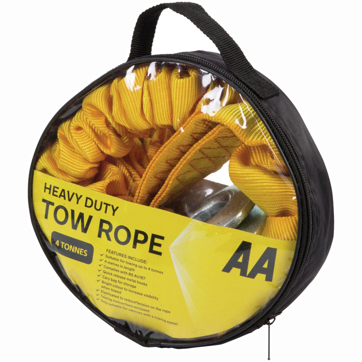 AA 4T 4.0m 4 Tonne Tow Towing Rope Heavy Duty Road Car Van 4x4 Recovery