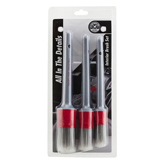 Chemical Guys All In The Details Interior Brushes 3pk - Red