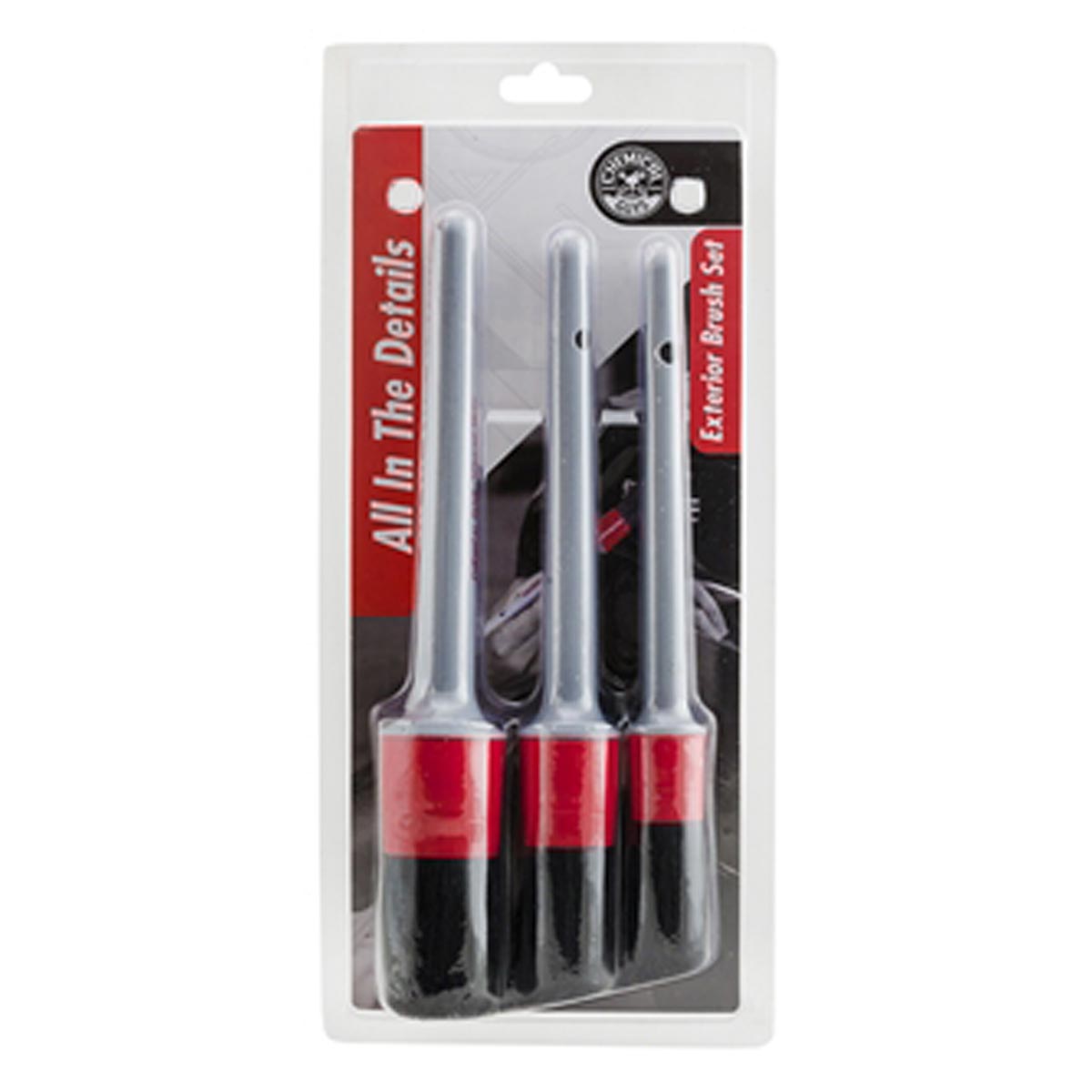 Chemical Guys All In The Details Exterior Brushes 3pk - Red