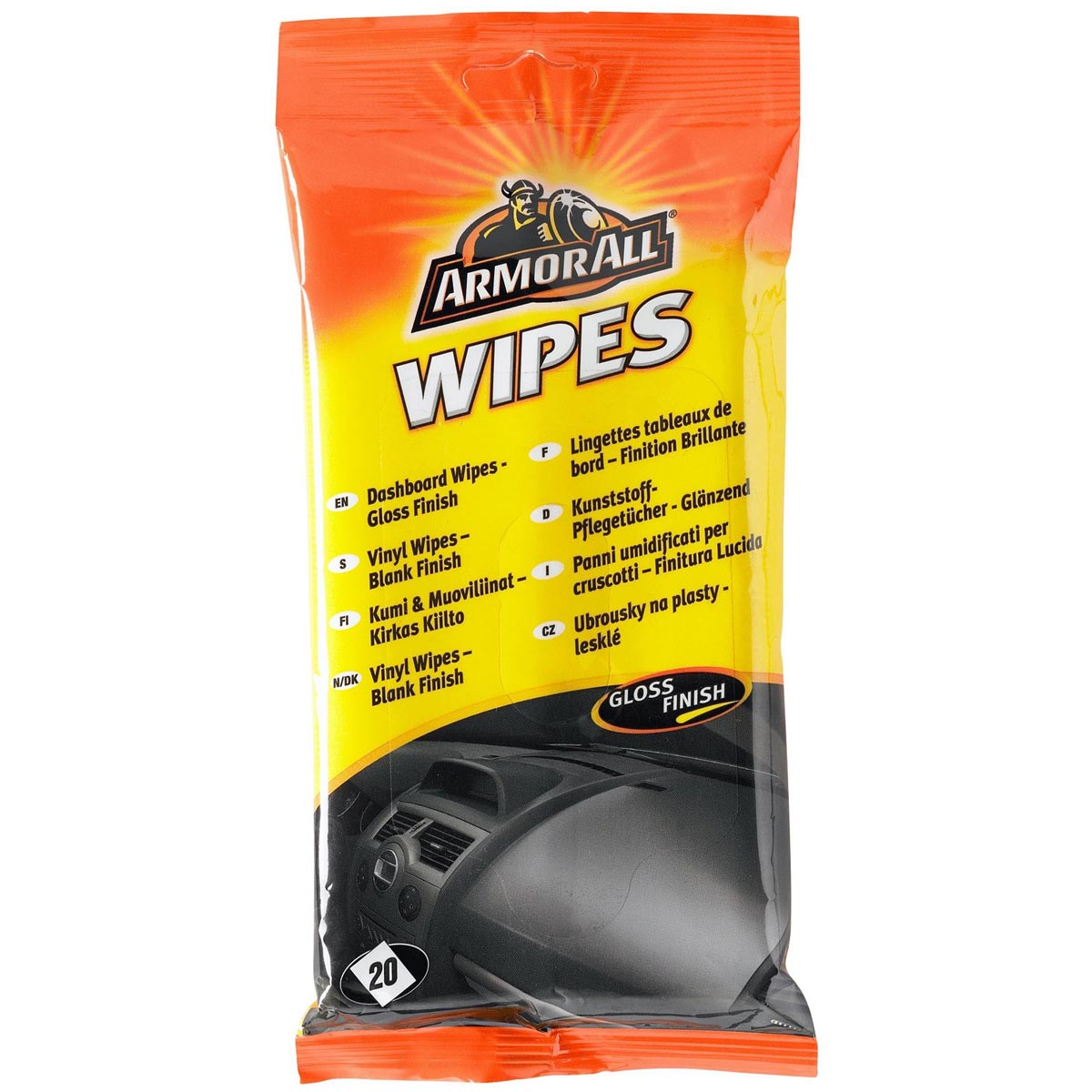 Armor All Gloss Finish Dashboard Wipes - 20 Pack