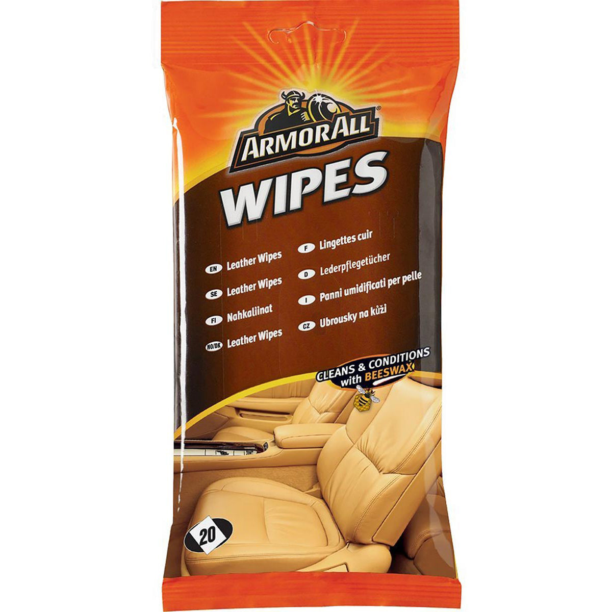 Armor All Leather Wipes - 20 Wipes Pack