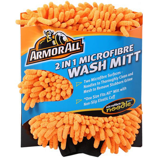 Armor All 2 in 1 Microfibre Noodle Car Wash Mitt Double-sided
