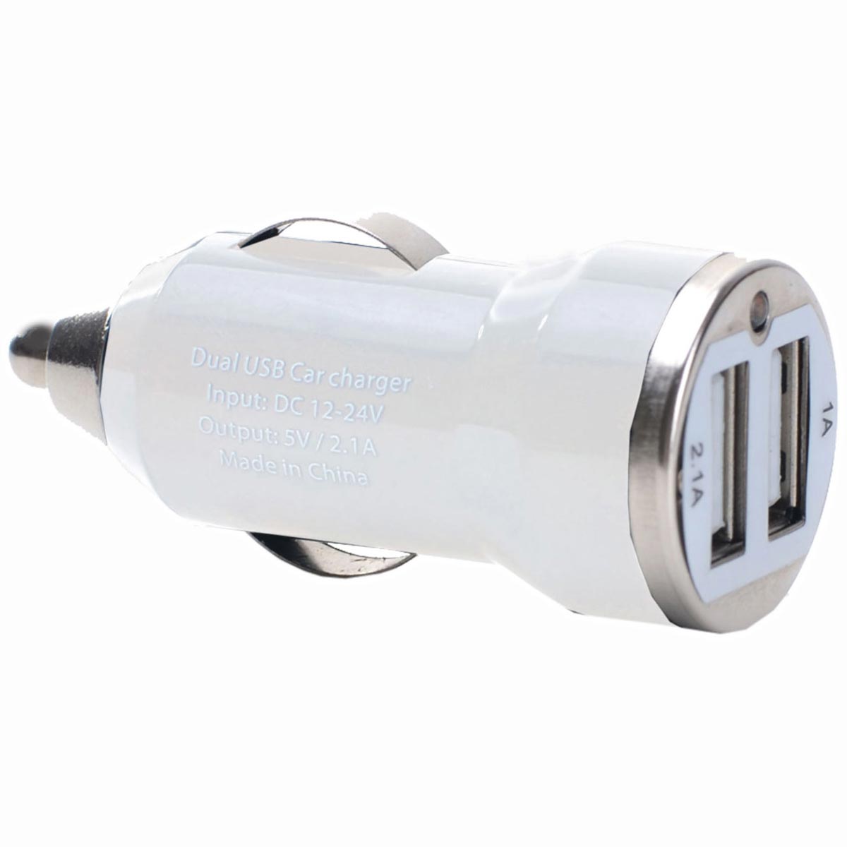 Simply Dual USB Car Charger - White