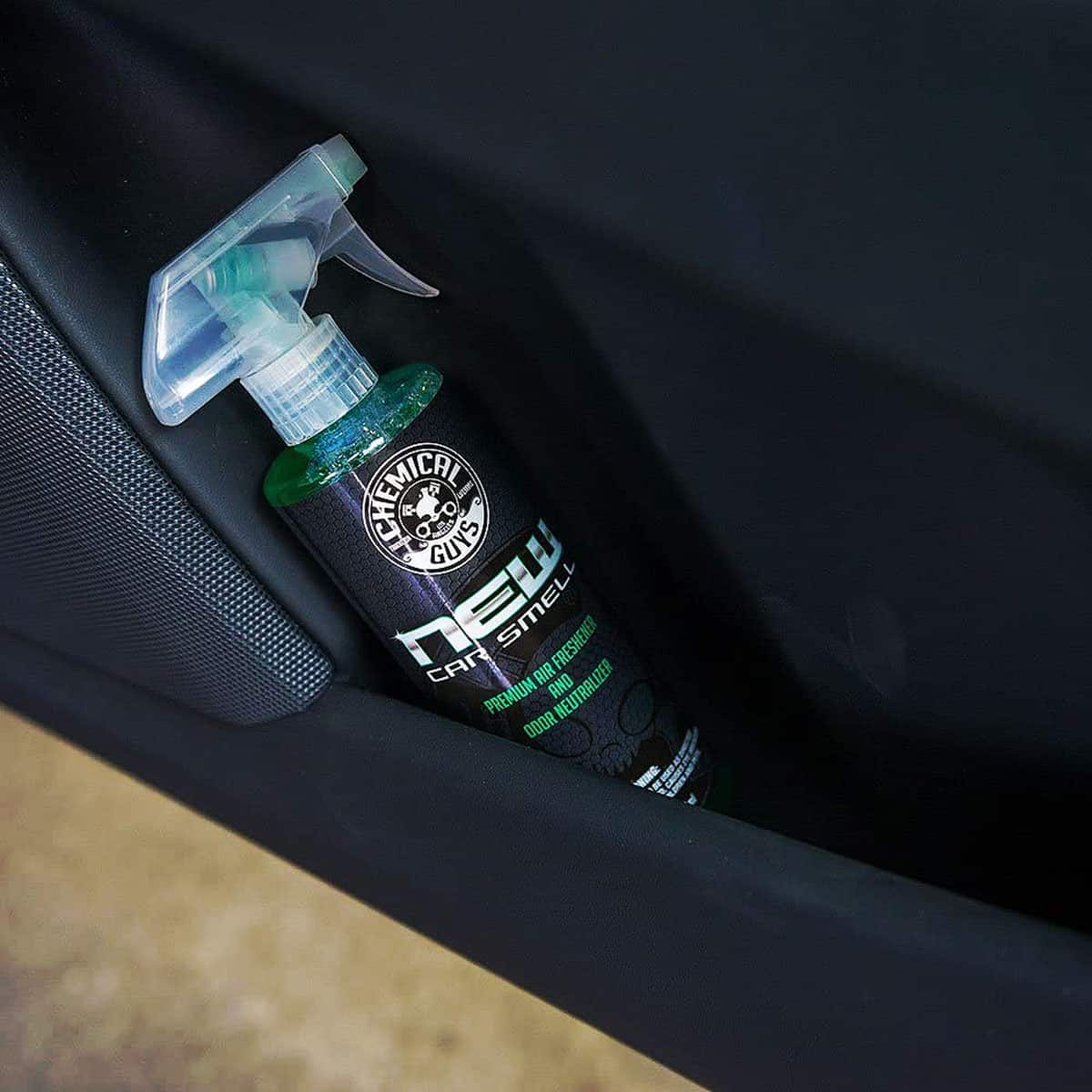 Chemical Guys New Car Smell Premium Air Freshener: Their best-selling car scent - door side