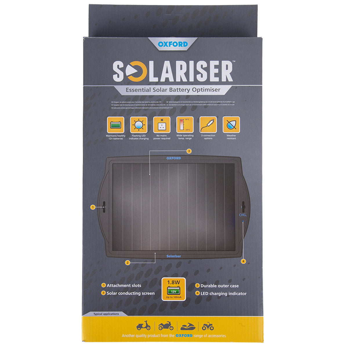 Oxford Solariser Pack | 12V Solar Trickle Charger - Motohut.co.uk