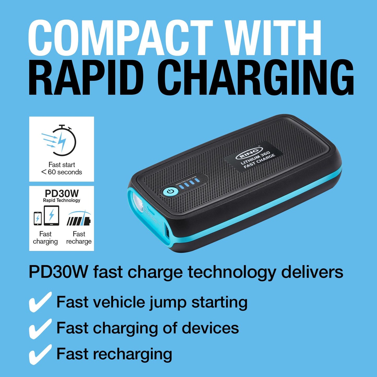 Ring Fast Charge Jump Starter 360 specs