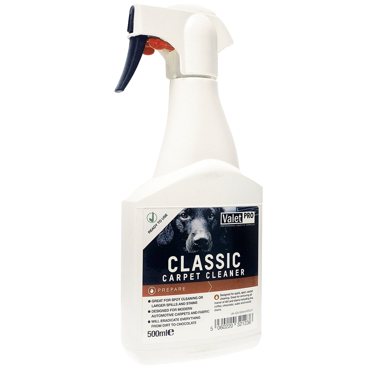 ValetPRO Classic Carpet Cleaner - 500ml bottle ready-to-use