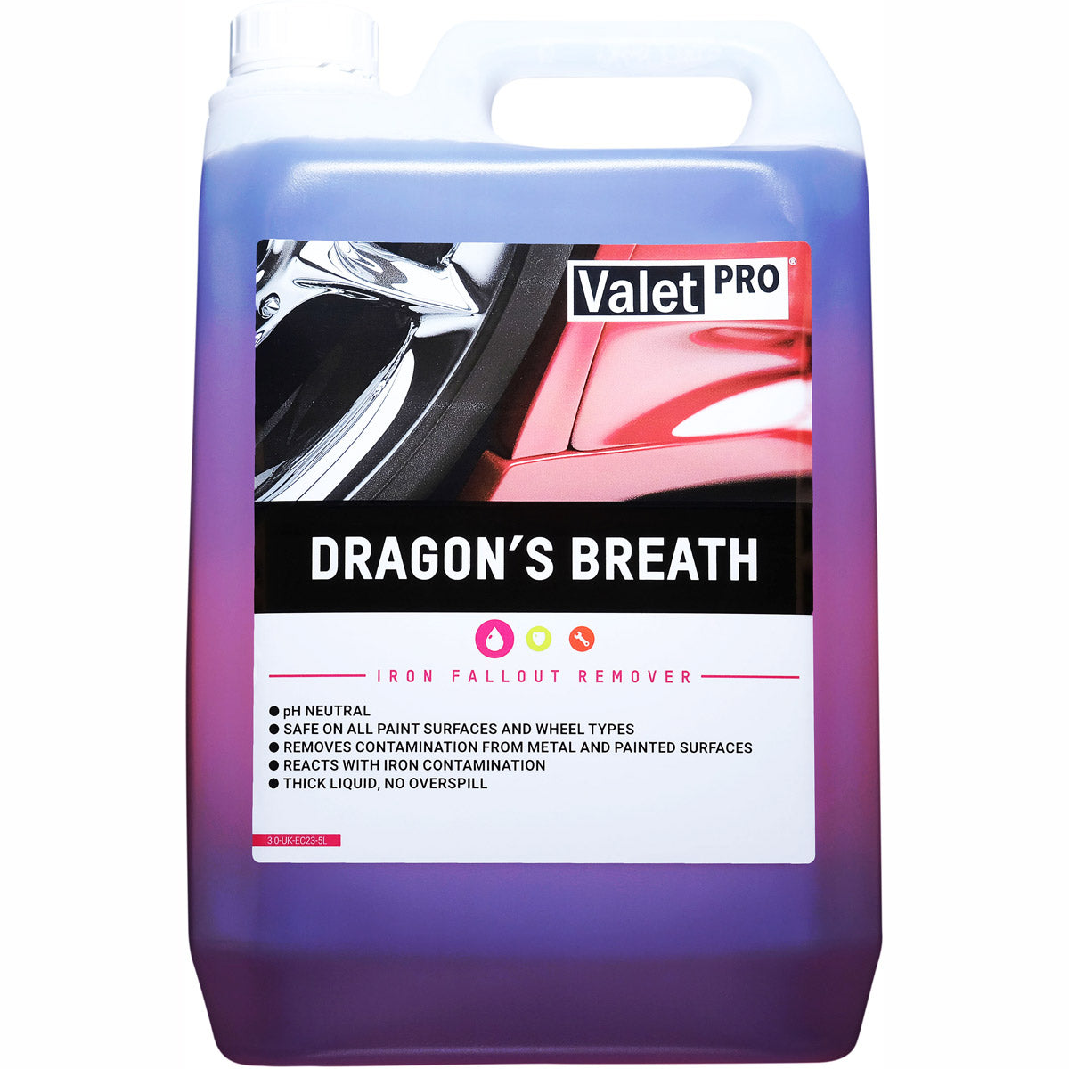 ValetPRO Dragon's Breath Wheel Cleaner - pH Neutral Formula - 5L bottle