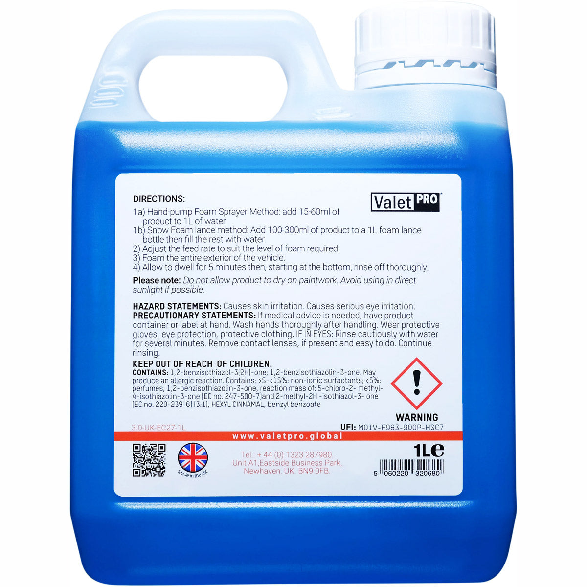 ValetPRO Foamula 1 - pH Neutral Snow Foam - 1 Litre Bottle