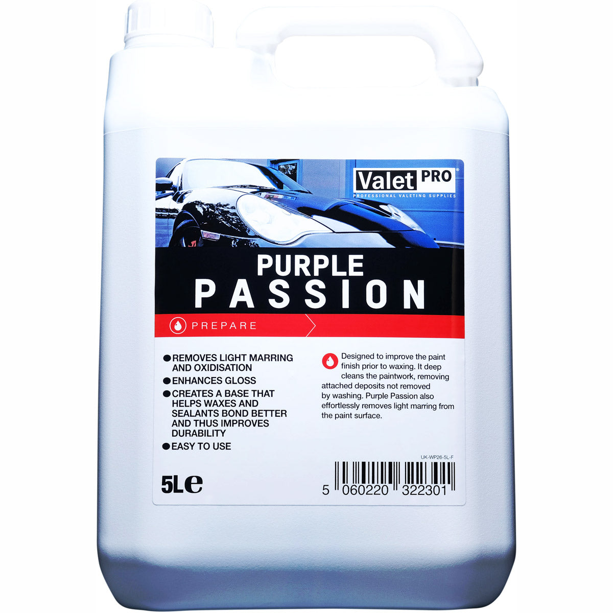 ValetPRO Purple Passion - Fine Paint Cleanser - 5L bottle